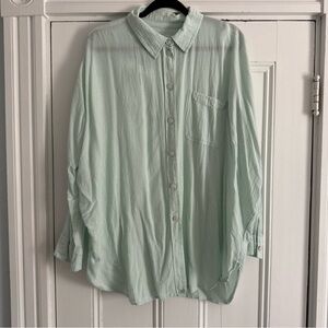 Mint Oversized Button Down Shirt
